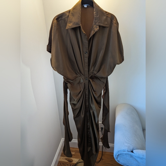 Chrome Brown Scrunched Dress - Picture 4 of 4